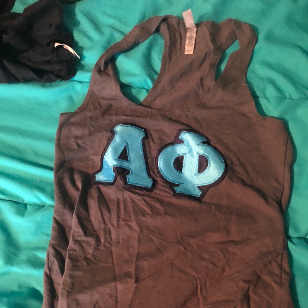 Alpha phi grey tank letters